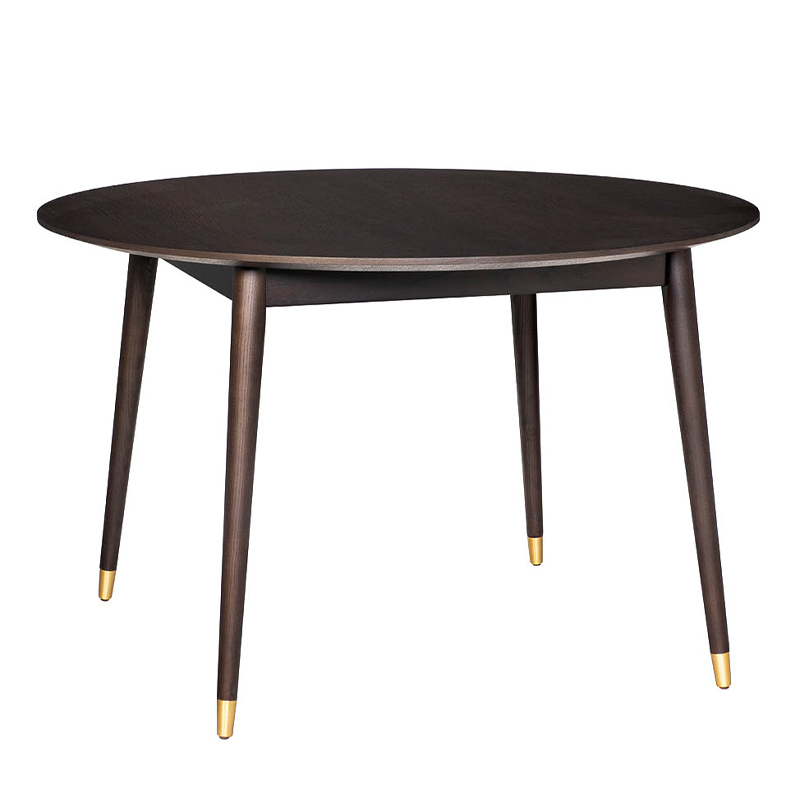 Обеденный стол Mateo Round Dinner Table Коричневый Золотой Обеденный стол Mateo Round Dinner Table Коричневый Золотой в Барнауле | Loft Concept