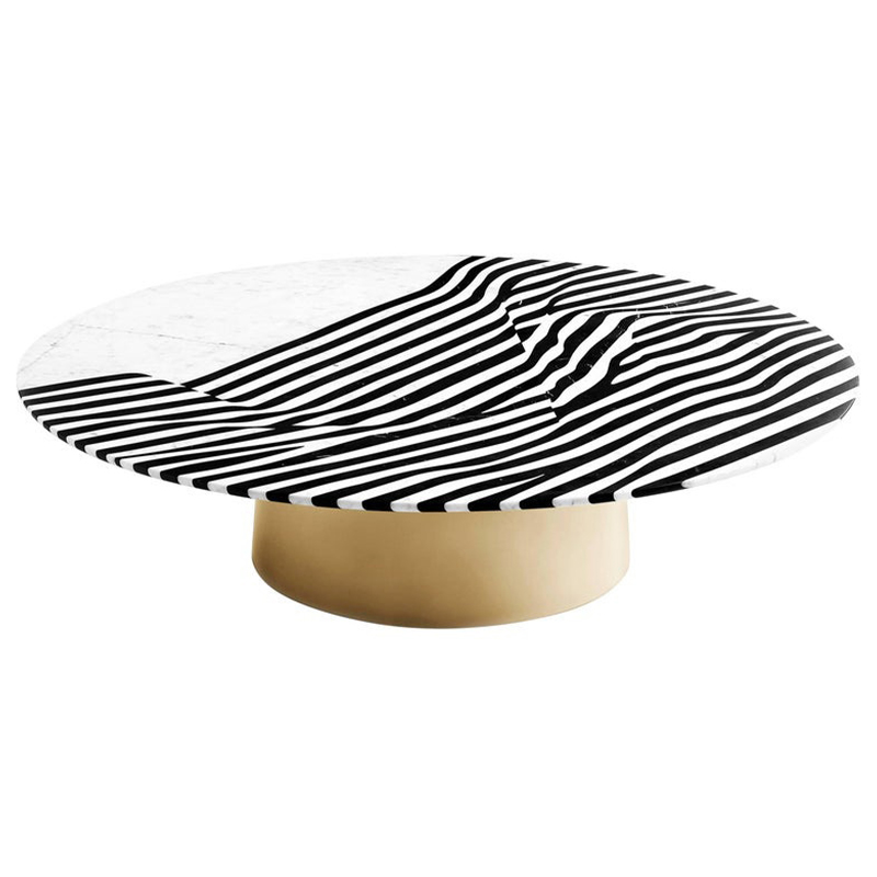 Кофейный стол Stein Marble Coffee Table Черно-белый Латунь Кофейный стол Stein Marble Coffee Table Черно-белый Латунь в Барнауле | Loft Concept