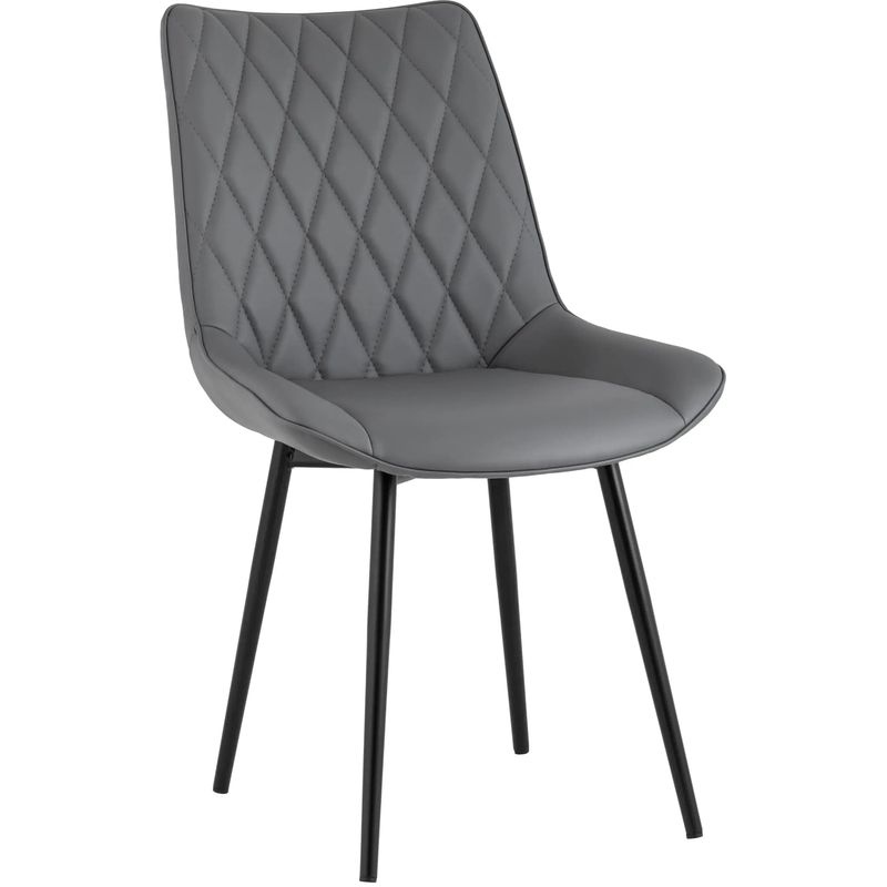 Стул Seoul S Chair Серая Экокожа Серый Черный Стул Seoul S Chair Серая Экокожа Серый Черный в Барнауле | Loft Concept