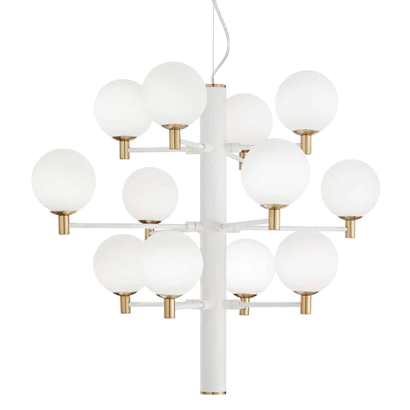 Люстра Italian Globe Abstraction Light White 12 Белый Золотой Люстра Italian Globe Abstraction Light White 12 Белый Золотой в Барнауле | Loft Concept