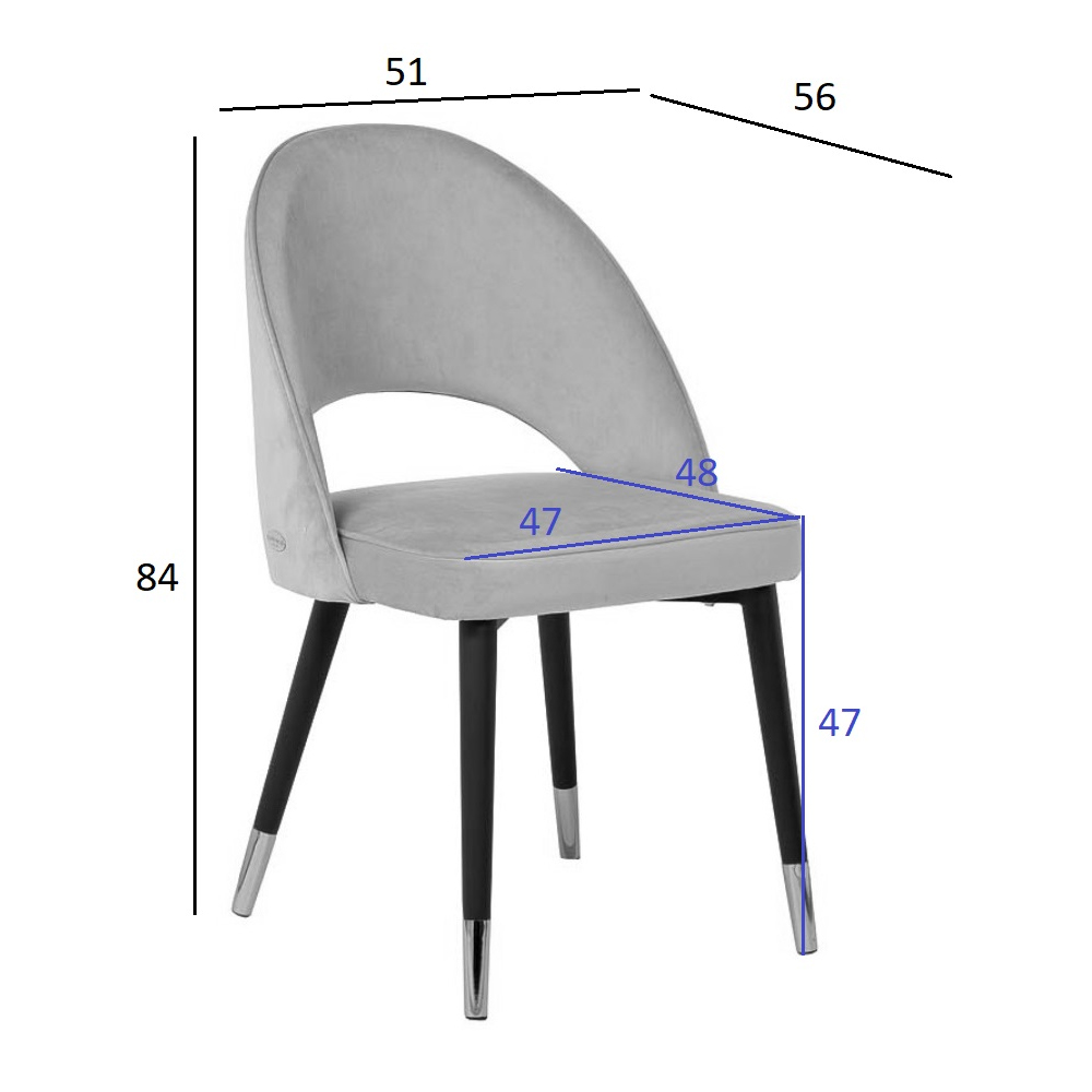 Стул велюровый серо-бежевый Schelde Gray Beige в Барнауле
