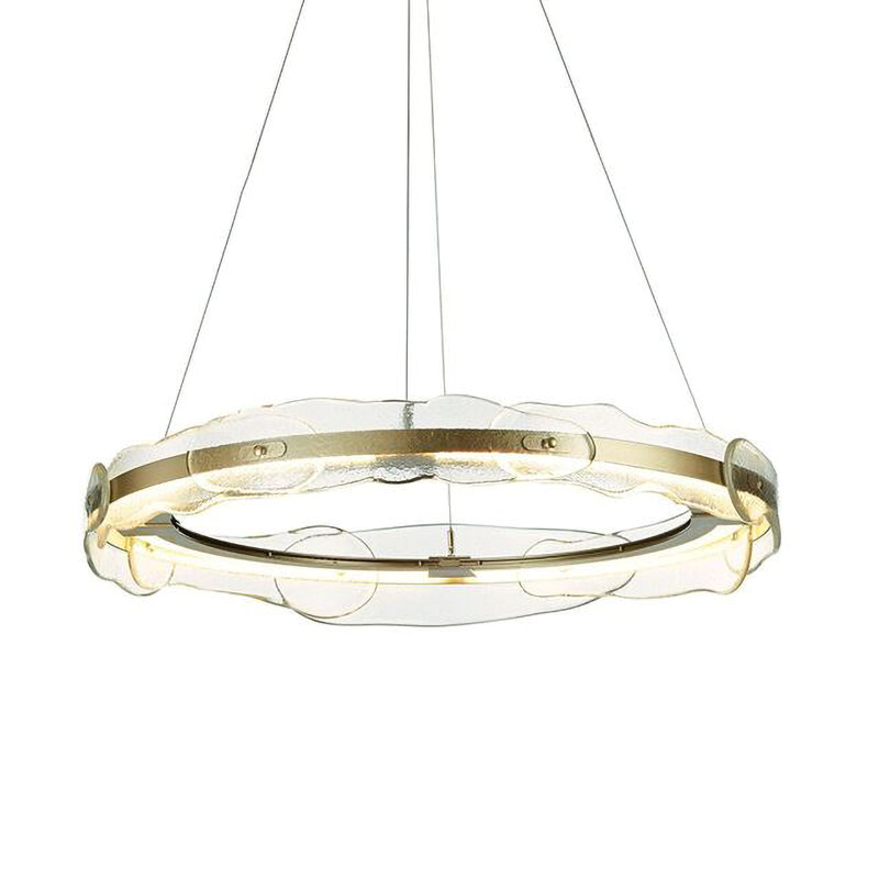 Люстра Ring horizontal glass chandelier Прозрачный Латунь Люстра Ring horizontal glass chandelier Прозрачный Латунь в Барнауле | Loft Concept
