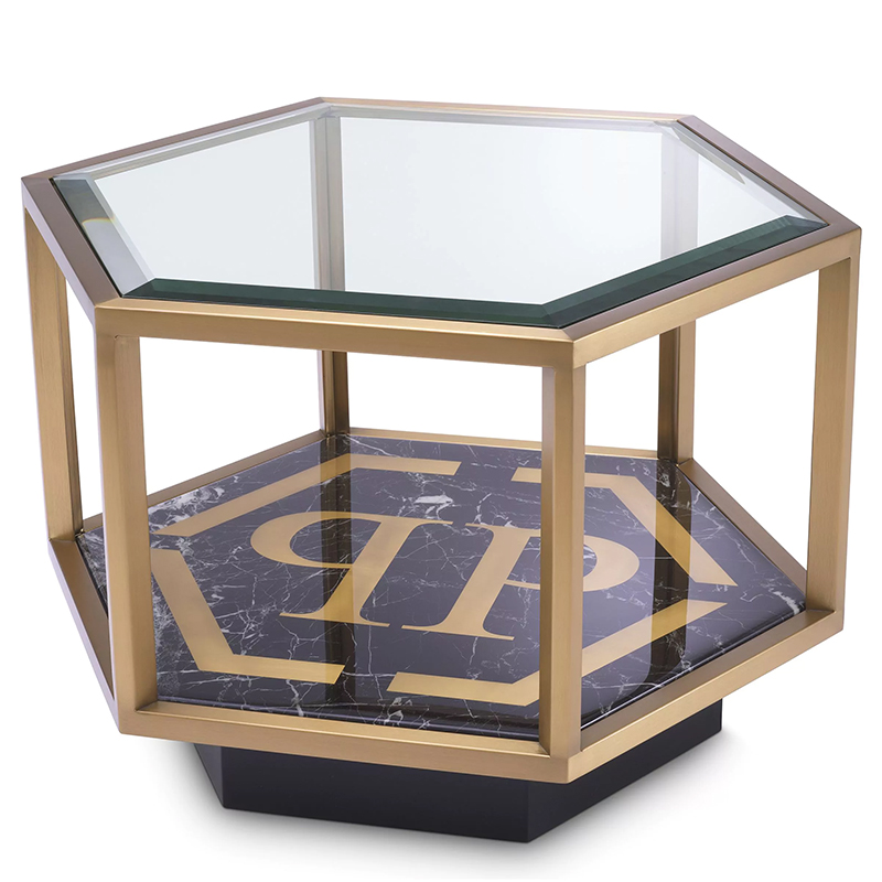 Приставной стол Philipp Plein Side Table Falcon View Черный Мрамор Nero Золотой Прозрачное Стекло Приставной стол Philipp Plein Side Table Falcon View Черный Мрамор Nero Золотой Прозрачное Стекло в Барнауле | Loft Concept