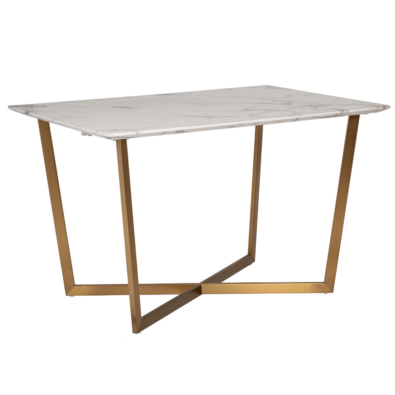 Обеденный стол Dining table Jacques White Белый Золотой в Барнауле | Loft Concept 