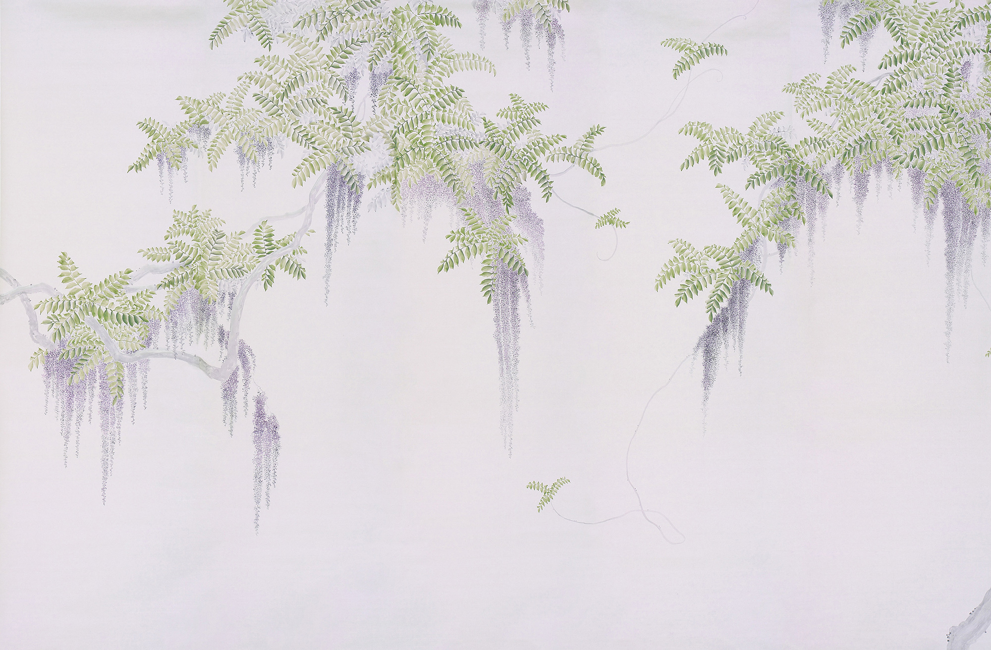 Обои в японском стиле Wisteria Lavender on Lilac Mica metallic Xuan paper Обои в японском стиле Wisteria Lavender on Lilac Mica metallic Xuan paper - постер Loft-Concept в Барнауле