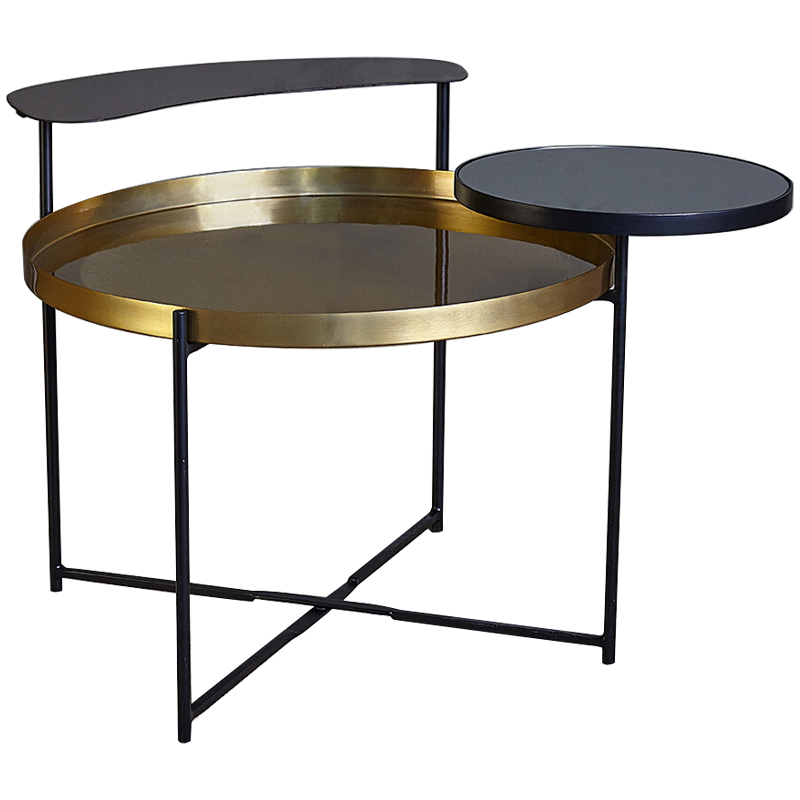 Кофейный стол Rena Round Coffee Table Латунь Черный Кофейный стол Rena Round Coffee Table Латунь Черный в Барнауле | Loft Concept