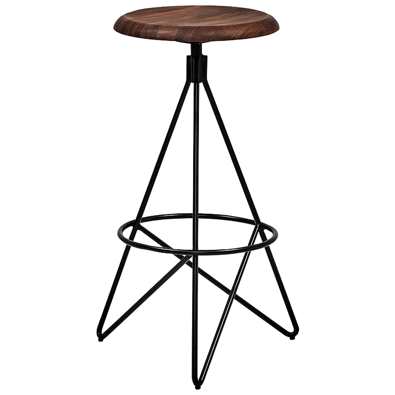 Барный стул Star Loft Stool Черный Коричневый Барный стул Star Loft Stool Черный Коричневый в Барнауле | Loft Concept