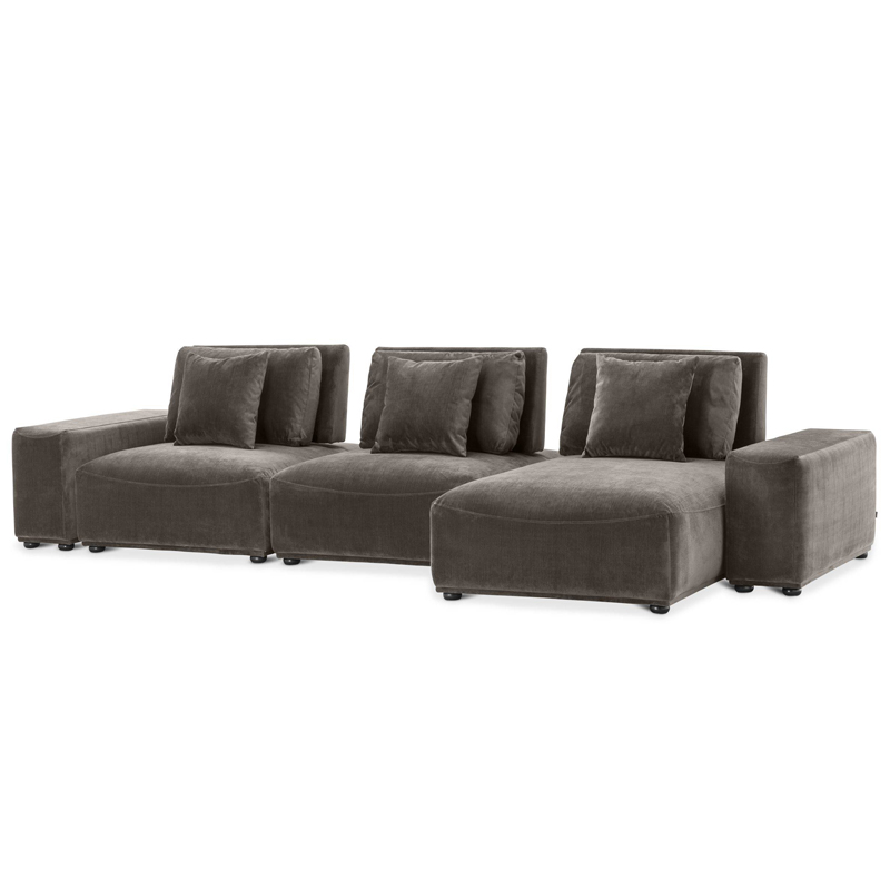 Диван Eichholtz Sofa Mondial Lounge grey Серый Черный Диван Eichholtz Sofa Mondial Lounge grey Серый Черный в Барнауле | Loft Concept