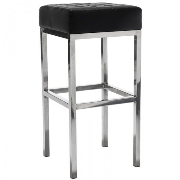 Барный стул Florence Knoll Bar Stool Черный Серебряный Барный стул Florence Knoll Bar Stool Черный Серебряный в Барнауле | Loft Concept