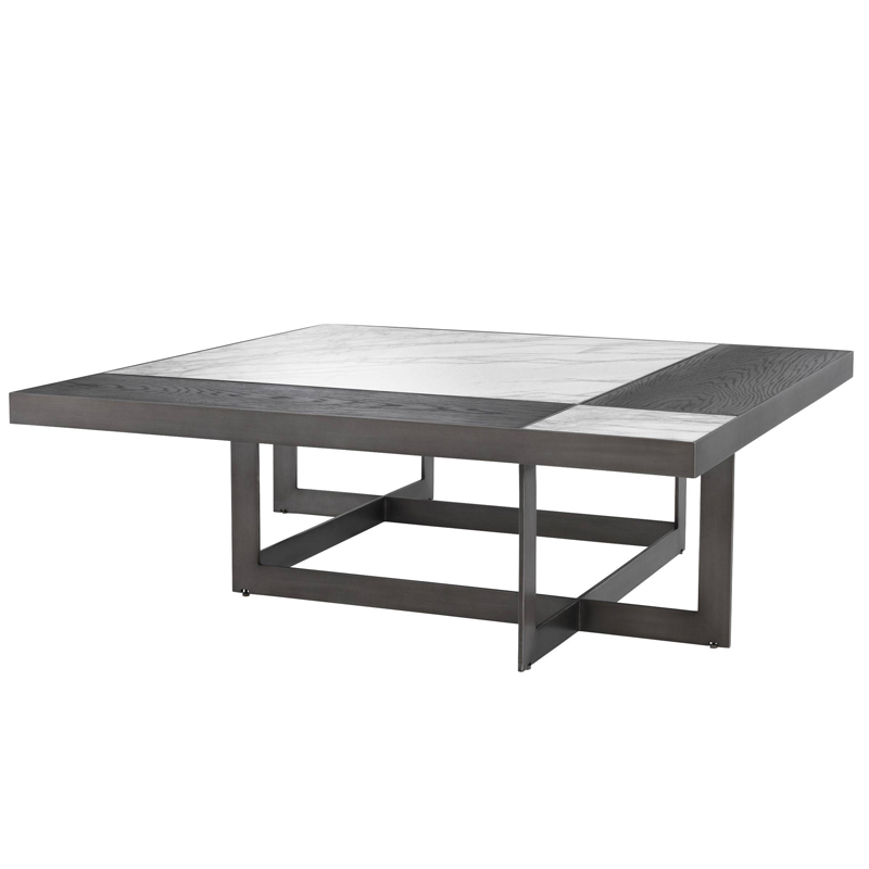 Кофейный стол Eichholtz Coffee Table Hermoza Мокко Белый Мрамор Bianco Темная бронза Кофейный стол Eichholtz Coffee Table Hermoza Мокко Белый Мрамор Bianco Темная бронза в Барнауле | Loft Concept