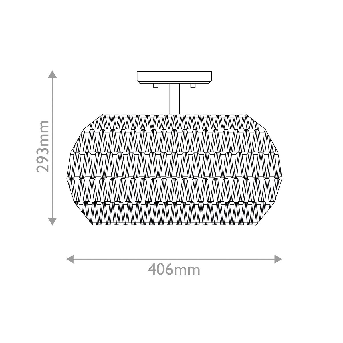Потолочный светильник с плафоном из плетеного джута и черным каркасом Quoizel в Барнауле
