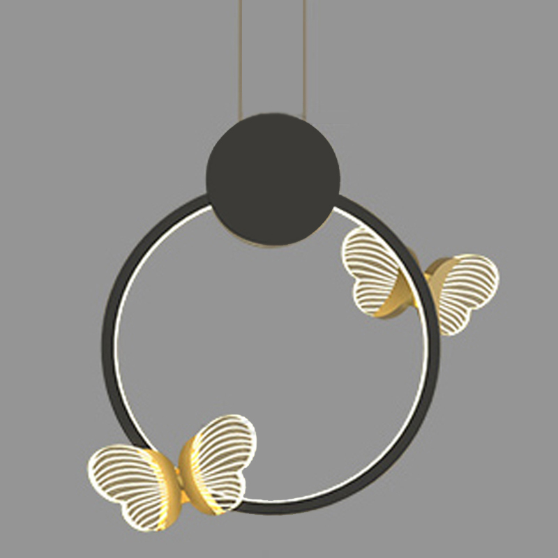 Светильник Butterfly Black Circle Прозрачный Черный Золотой Светильник Butterfly Black Circle Прозрачный Черный Золотой в Барнауле | Loft Concept