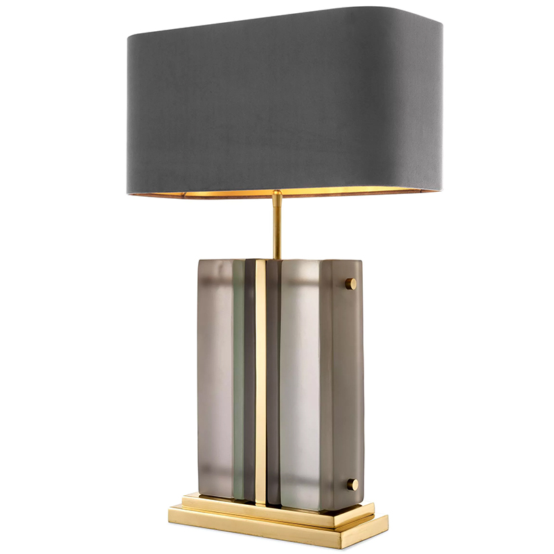 Настольная лампа Eichholtz Table Lamp Solana Brass Стекло Смок Латунь Серый Настольная лампа Eichholtz Table Lamp Solana Brass Стекло Смок Латунь Серый в Барнауле | Loft Concept