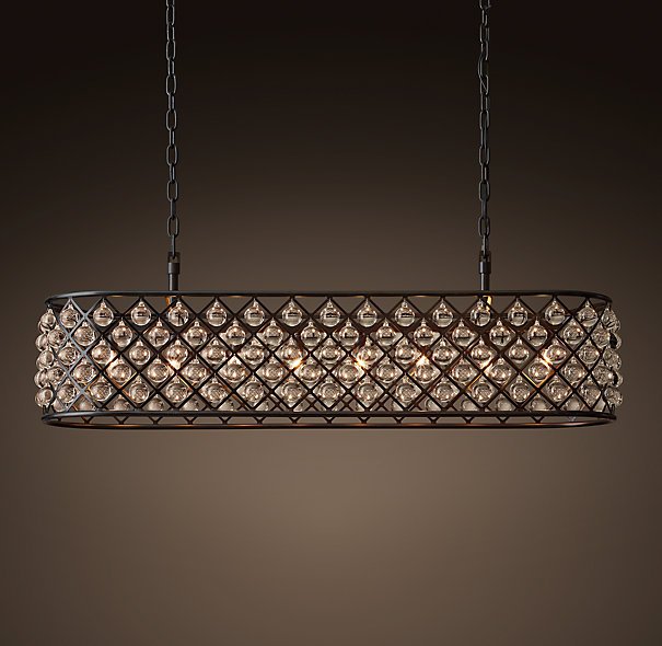 Люстра RH Spencer Rectangular Chandelier 120 Черный в Барнауле | Loft Concept 