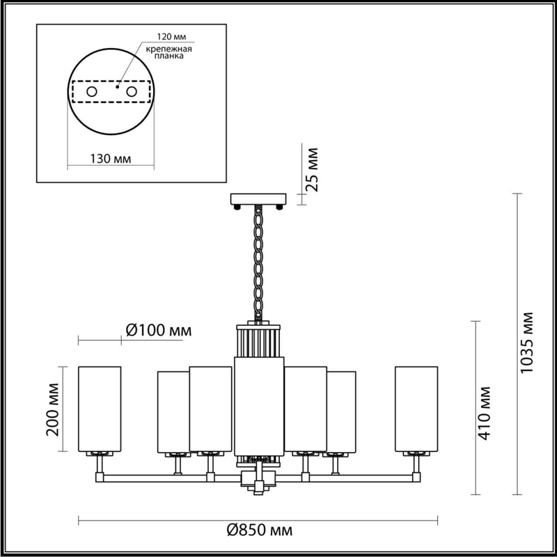 Люстра Pillars на 10 ламп в Барнауле