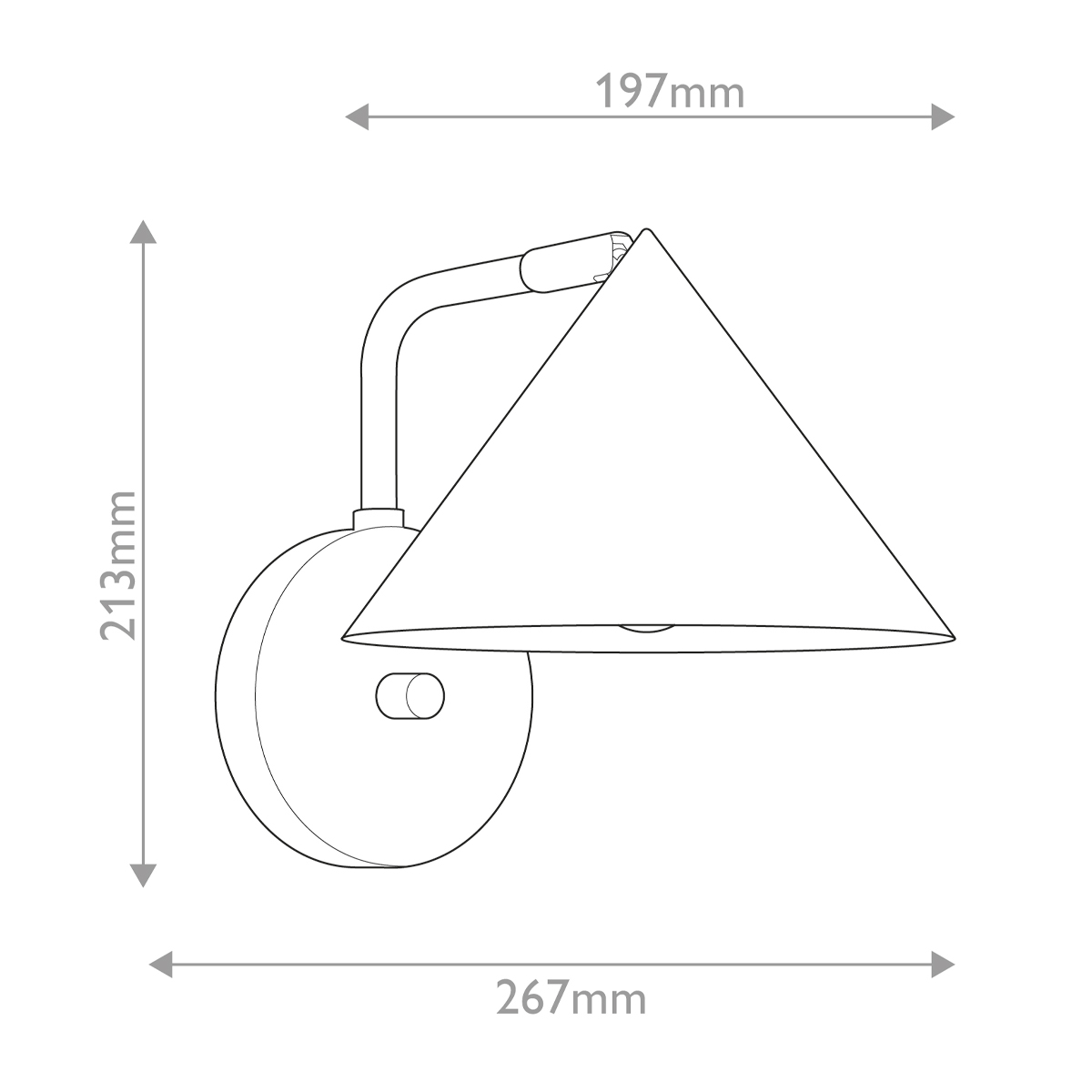 Бра с широким конусным плафоном с золотистой внутренней стороной Alora Mood в Барнауле
