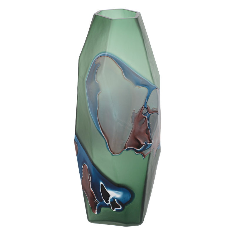 Ваза Polygonal Vase green Зеленый Синий Коричневый Ваза Polygonal Vase green Зеленый Синий Коричневый в Барнауле | Loft Concept