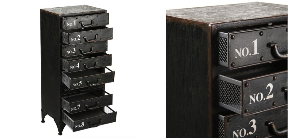 Комод металлический в стиле Лофт Industrial Loft Rustic Iron 8 Drawer Dresser Комод металлический в стиле Лофт Industrial Loft Rustic Iron 8 Drawer Dresser - Loft-Concept в Барнауле