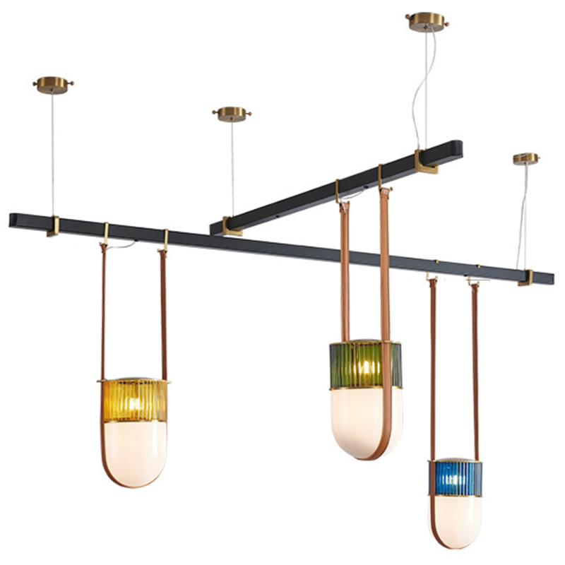 Dario Chandelier three shades Черный Синий Желтый Зеленый Dario Chandelier three shades Черный Синий Желтый Зеленый в Барнауле | Loft Concept
