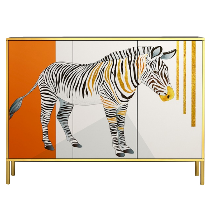 Комод Зебра Chest of drawers Zebra ivory ( слоновая кость ) Оранжевый Латунь в Барнауле | Loft Concept 
