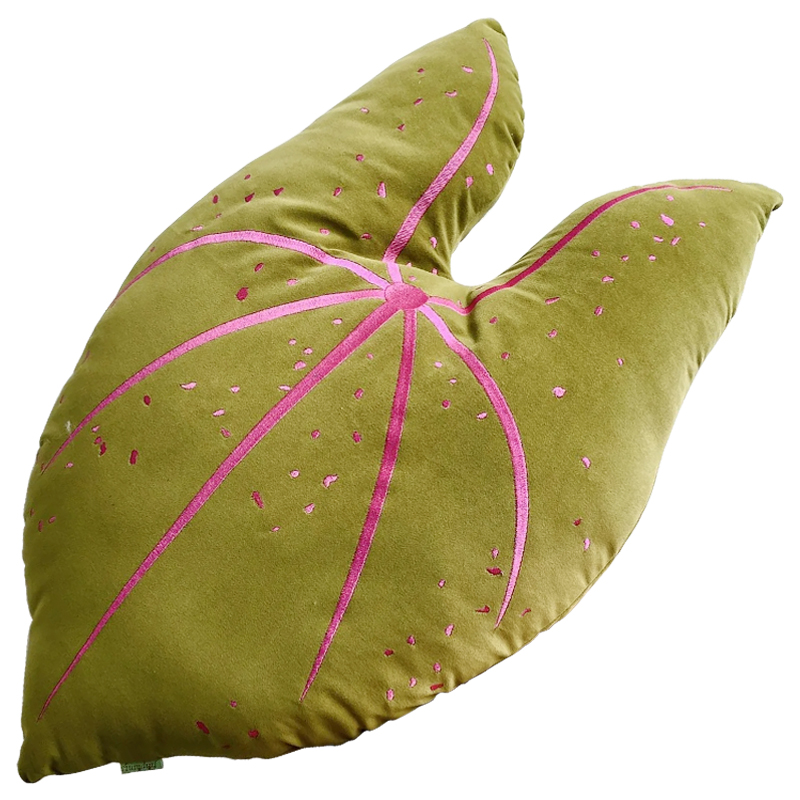 Декоративная подушка Botanical Cushion Caladium Зеленый смок Розовый Декоративная подушка Botanical Cushion Caladium Зеленый смок Розовый в Барнауле | Loft Concept