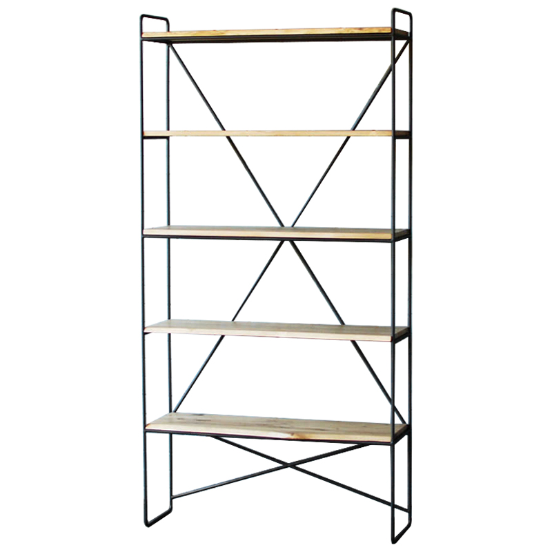 Стеллаж Hart Industrial Metal Rust Rack Черный Древесина Стеллаж Hart Industrial Metal Rust Rack Черный Древесина в Барнауле | Loft Concept