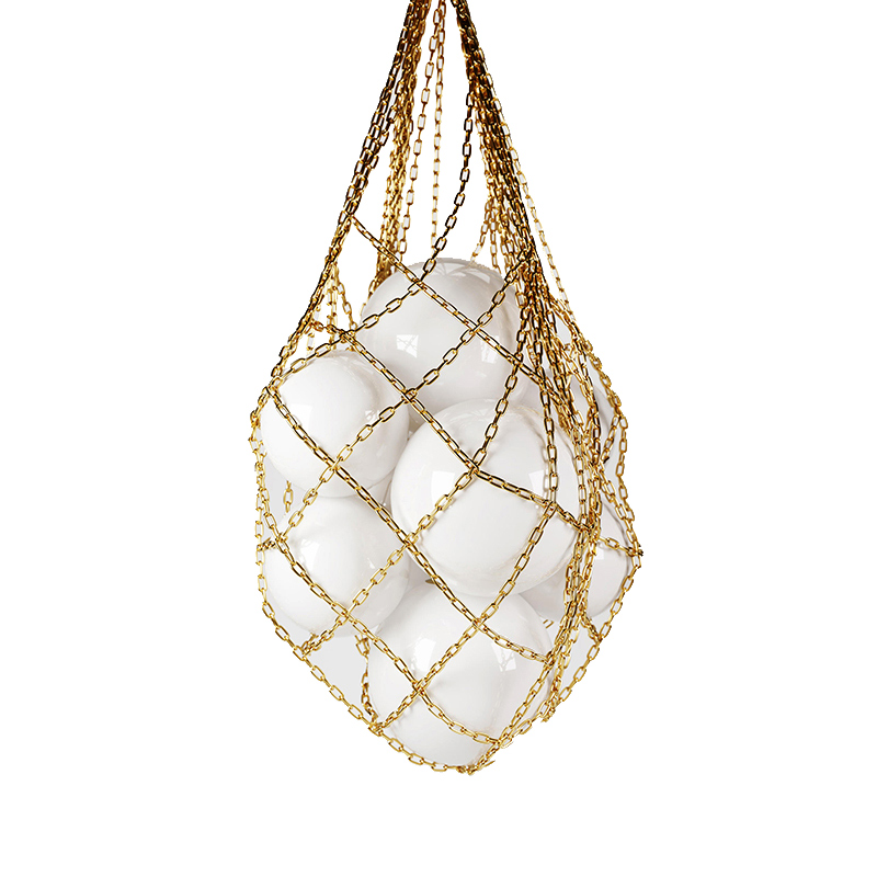 Люстра HELMI SUSPENSION CHANDELIER Глянцевое золото Белое матовое стекло Люстра HELMI SUSPENSION CHANDELIER Глянцевое золото Белое матовое стекло в Барнауле | Loft Concept