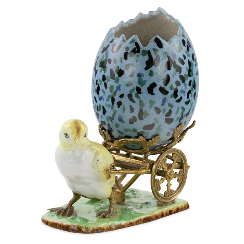 Статуэтки Chick with Egg Бронза Светло-голубой Желтый Прозрачный зеленый в Барнауле | Loft Concept 