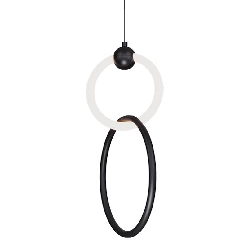Подвесной светильник double RING LIGHT Черный Белый Подвесной светильник double RING LIGHT Черный Белый в Барнауле | Loft Concept