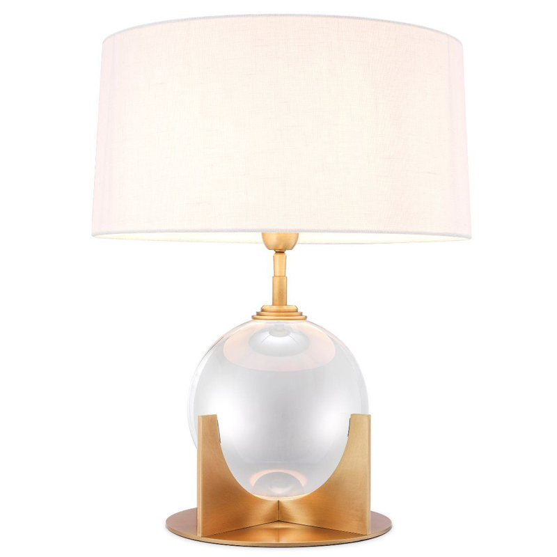 Настольная лампа Eichholtz Table Lamp Fontelina Латунь Античная полированная Прозрачный Белый Настольная лампа Eichholtz Table Lamp Fontelina Латунь Античная полированная Прозрачный Белый в Барнауле | Loft Concept