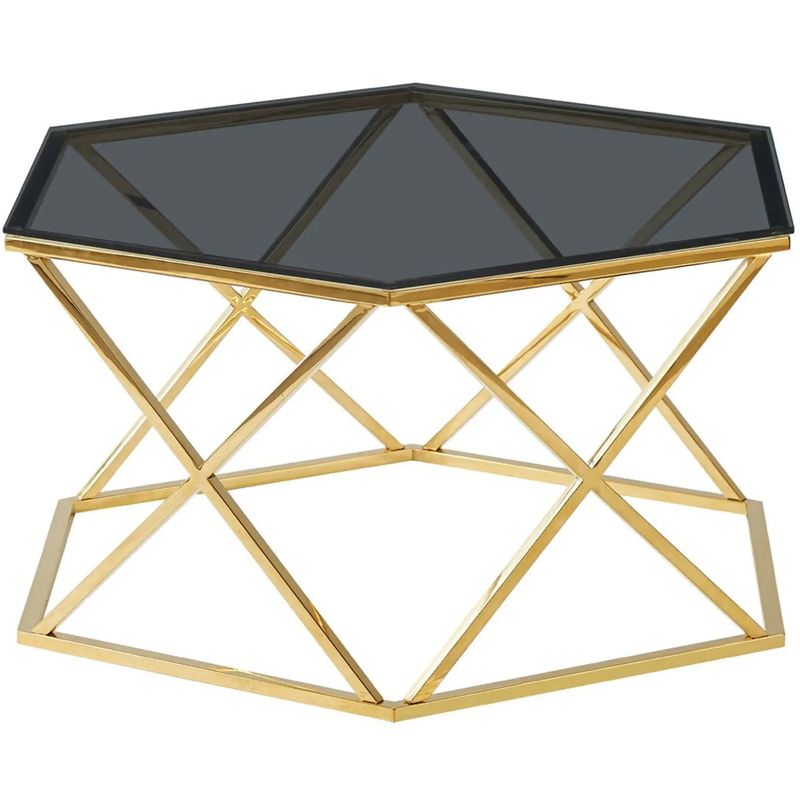 Столик кофейный Ormando Collection Gold №1 Глянцевое золото Стекло Смок Столик кофейный Ormando Collection Gold №1 Глянцевое золото Стекло Смок в Барнауле | Loft Concept