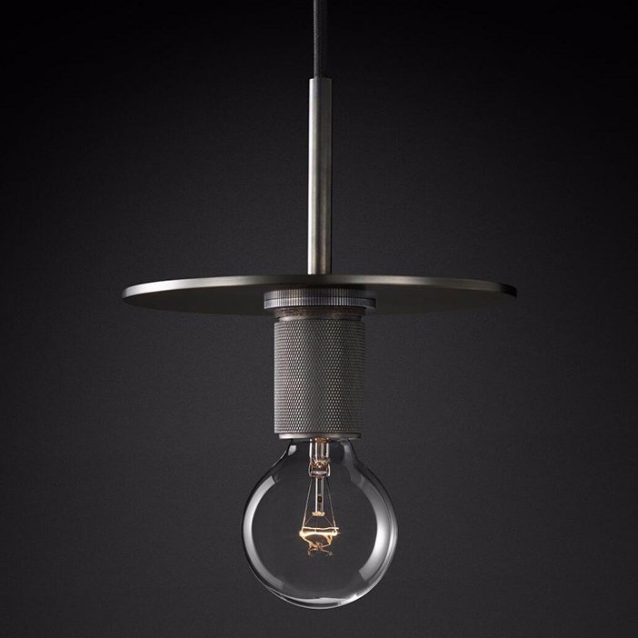 Подвесной светильник RH Utilitaire Disk Shade Pendant Black Темная бронза Прозрачное Стекло Подвесной светильник RH Utilitaire Disk Shade Pendant Black Темная бронза Прозрачное Стекло в Барнауле | Loft Concept
