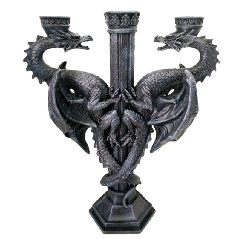 Подсвечник Two Dragons Candlestick Черный Подсвечник Two Dragons Candlestick Черный в Барнауле | Loft Concept