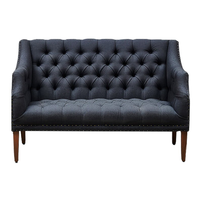Диван Morton Capitone Sofa темно-серый лен Коричневый Серый Диван Morton Capitone Sofa темно-серый лен Коричневый Серый в Барнауле | Loft Concept