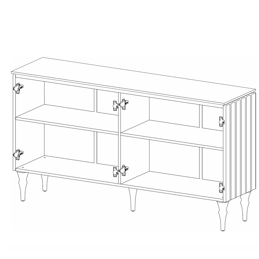 Консоль четырёхдверная с белым рельефным фасадом Expanses of Beauty в Барнауле