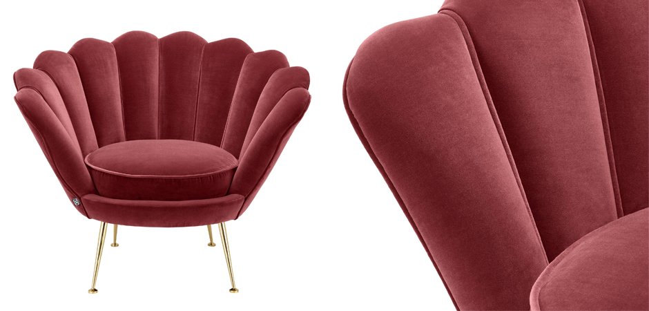 Кресло Eichholtz Chair Trapezium Wine Red Кресло Eichholtz Chair Trapezium Wine Red - Loft-Concept в Барнауле