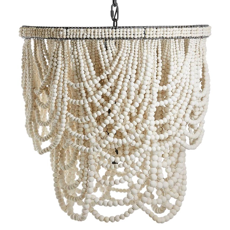 Двухъярусная люстра украшенная круглыми белыми бусинами Gradient Chandelier White Белый Темный хром Двухъярусная люстра украшенная круглыми белыми бусинами Gradient Chandelier White Белый Темный хром в Барнауле | Loft Concept