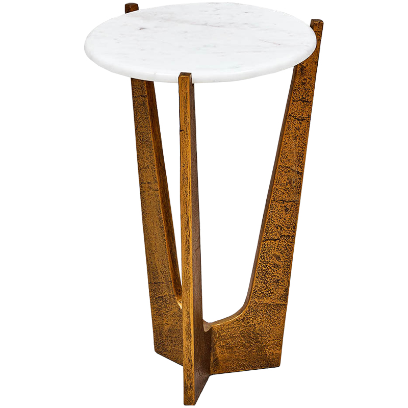 Приставной стол Anga Side Table Белый Винтажное Темное Золото Приставной стол Anga Side Table Белый Винтажное Темное Золото в Барнауле | Loft Concept