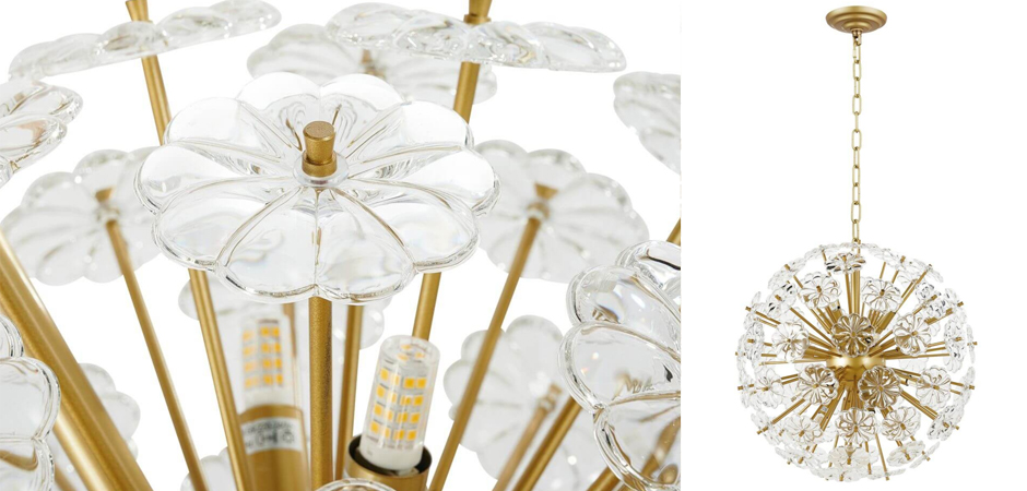 Люстра Glass Flowers Sputnik Chandelier D 48 Люстра Glass Flowers Sputnik Chandelier D 48 - Loft-Concept в Барнауле