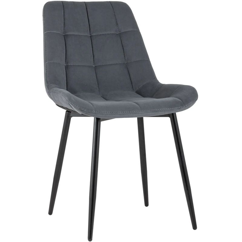 Стул NANCY Chair Темно-Серый Цвет Черные Ножки Серый Черный Стул NANCY Chair Темно-Серый Цвет Черные Ножки Серый Черный в Барнауле | Loft Concept