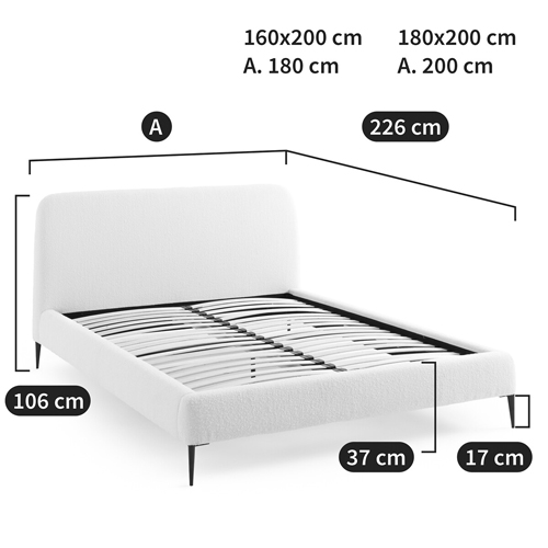 Кровать с обивкой букле Wanda Boucle Bed Кровать с обивкой букле Wanda Boucle Bed в Барнауле