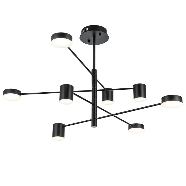 Светильник  LED Lighting Black 8 lampholders Черный в Барнауле | Loft Concept 