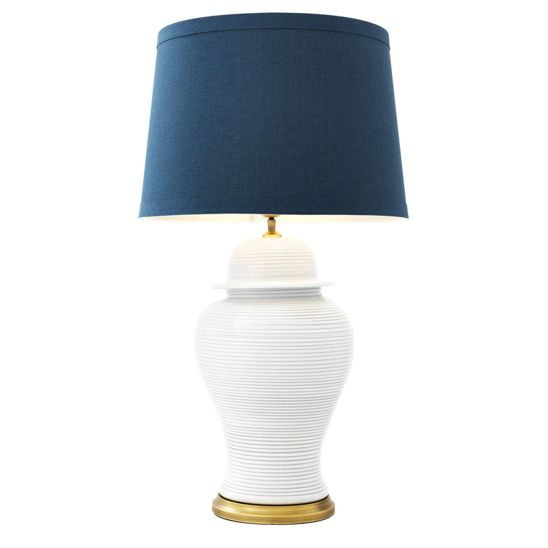 Настольная лампа Eichholtz Table Lamp Celestine Белый Синий Латунь Античная полированная Настольная лампа Eichholtz Table Lamp Celestine Белый Синий Латунь Античная полированная в Барнауле | Loft Concept