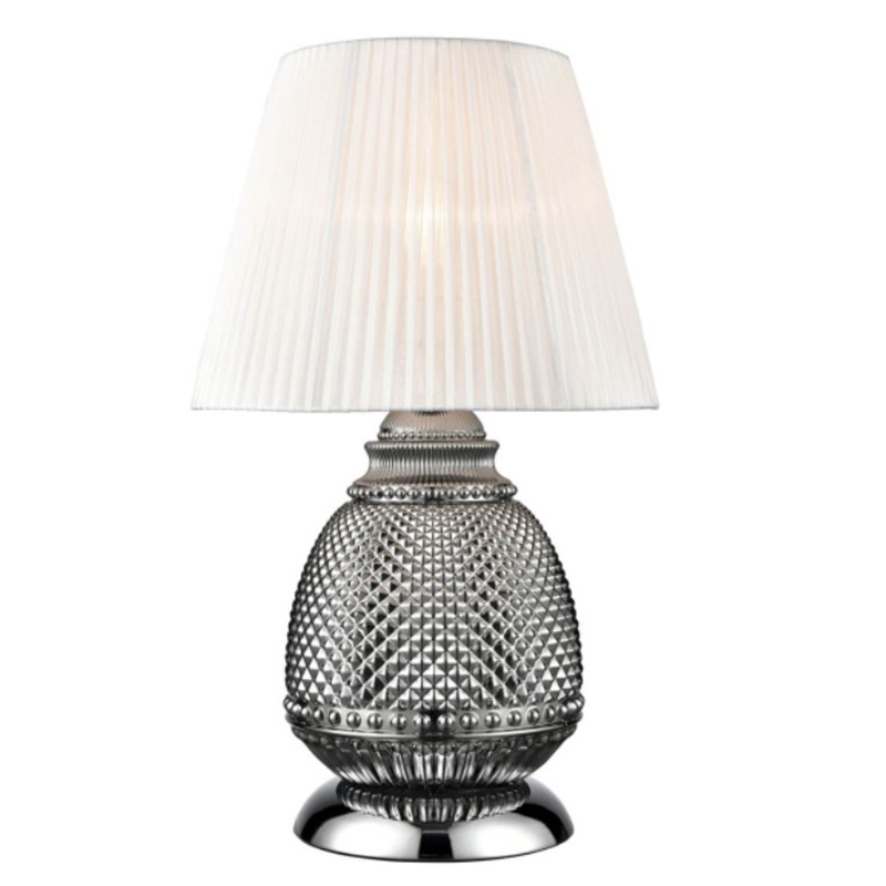 Настольная лампа Gloria Chrome Table Lamp Темный хром Белый в Барнауле | Loft Concept 