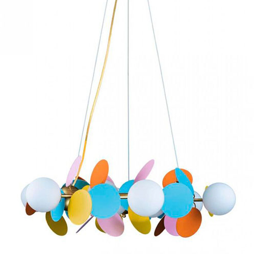 Люстра MATISSE Chandelier circle multicolor диаметр 70 Мульти Золотой Люстра MATISSE Chandelier circle multicolor диаметр 70 Мульти Золотой в Барнауле | Loft Concept