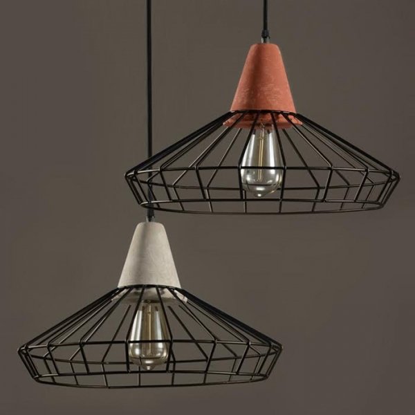 Подвесной светильник Cement Droplight Pendant Light pyramid Серый Красный Черный Подвесной светильник Cement Droplight Pendant Light pyramid Серый Красный Черный в Барнауле | Loft Concept
