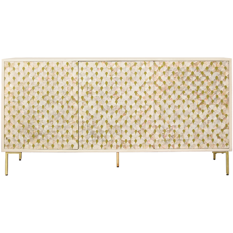 Буфет Bone Inlay Pearl Бежевый Белый Золотой Перламутровый Буфет Bone Inlay Pearl Бежевый Белый Золотой Перламутровый в Барнауле | Loft Concept