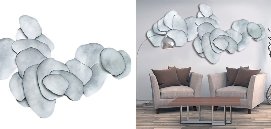 Арт-объект на стену Silver Blue Flakes Арт-объект на стену Silver Blue Flakes - Loft-Concept в Барнауле