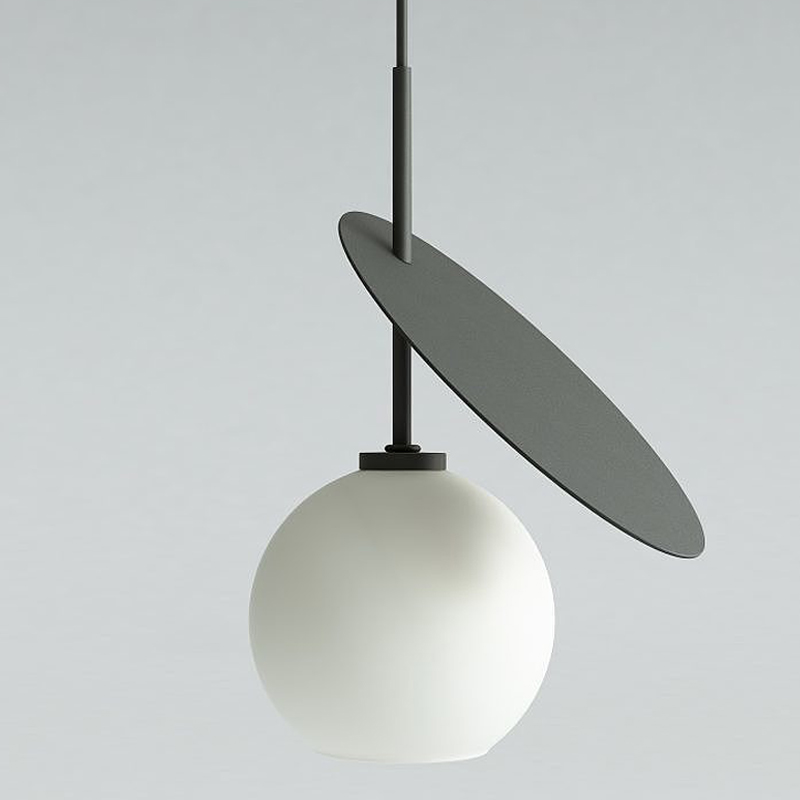 Подвесной светильник Cherry Pendant One Black Белое матовое стекло Черный Подвесной светильник Cherry Pendant One Black Белое матовое стекло Черный в Барнауле | Loft Concept