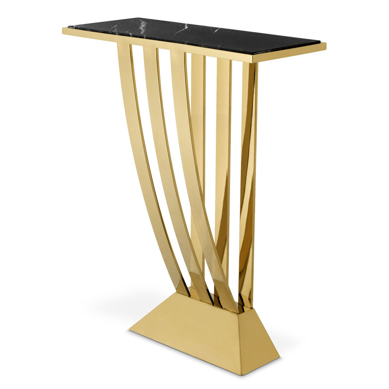 Приставной стол Eichholtz CONSOLE TABLE BEAU DECO Черный Мрамор Nero Глянцевое золото Приставной стол Eichholtz CONSOLE TABLE BEAU DECO Черный Мрамор Nero Глянцевое золото в Барнауле | Loft Concept